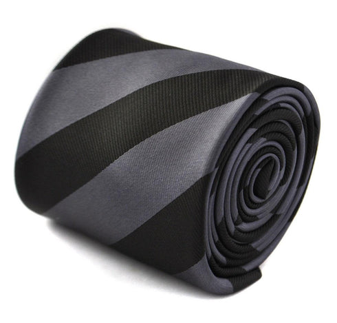 grey and black barber striped tie